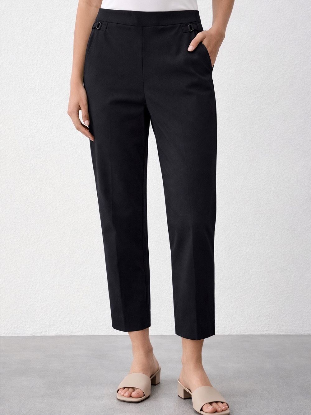 Counterparts Black Cropped Straight-Leg Pants